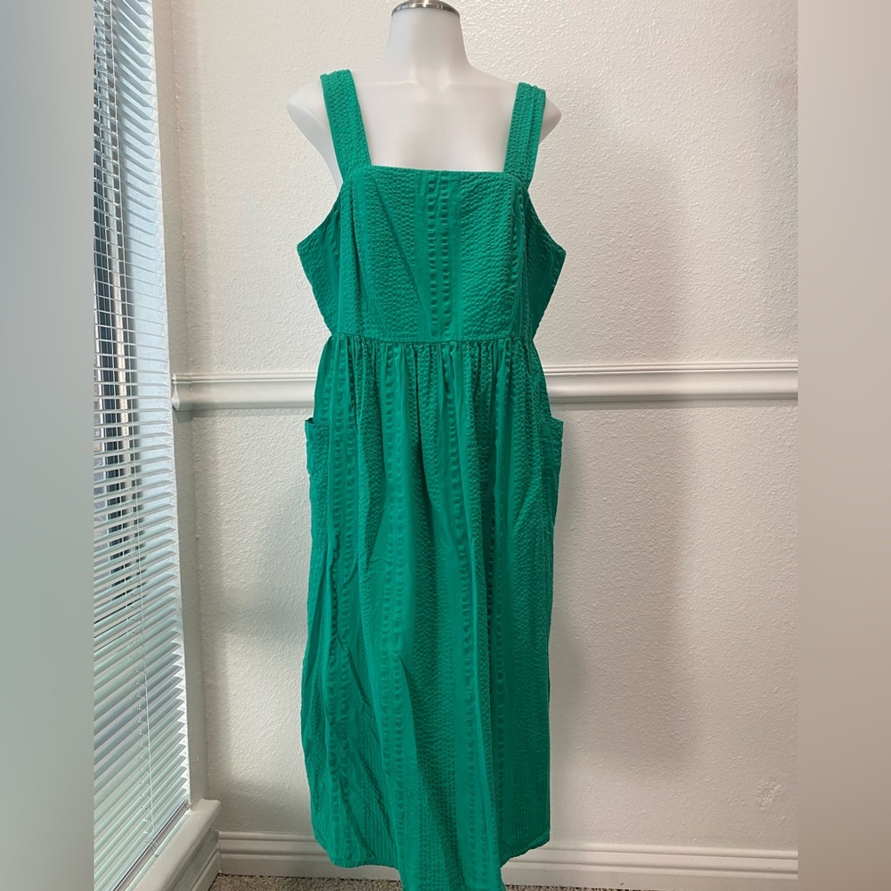 Sonoma Textured Green Midi Dress